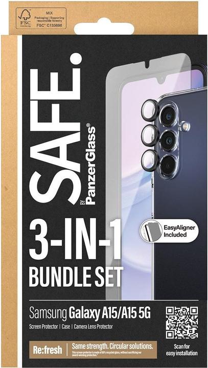 Actual product image Safe Edge to Edge Glass + Case (1 Piece, Samsung Galaxy A14 5G)
