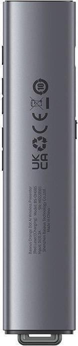 Actual product image Baseus Orange Dot Multifunctional remote control for presentation, with a red laser pointer - grey