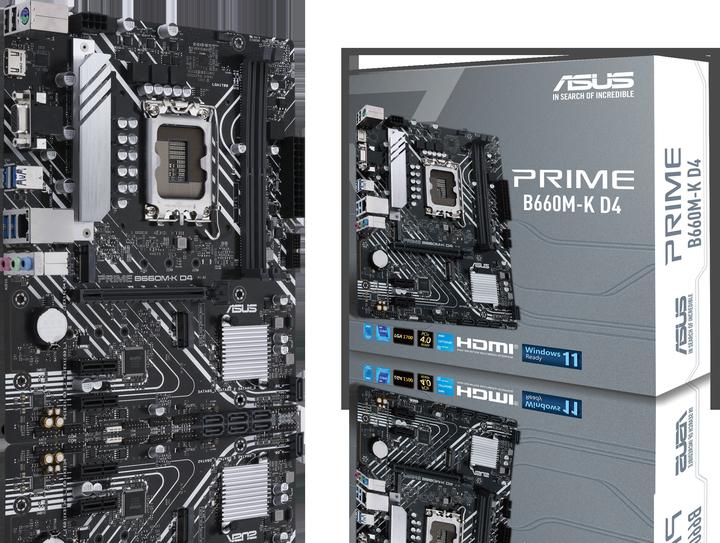 Actual product image ASUS Mainboard||Intel B660|LGA1700|MicroATX|Memory DDR4 (LGA 1700, Intel B660, mATX)