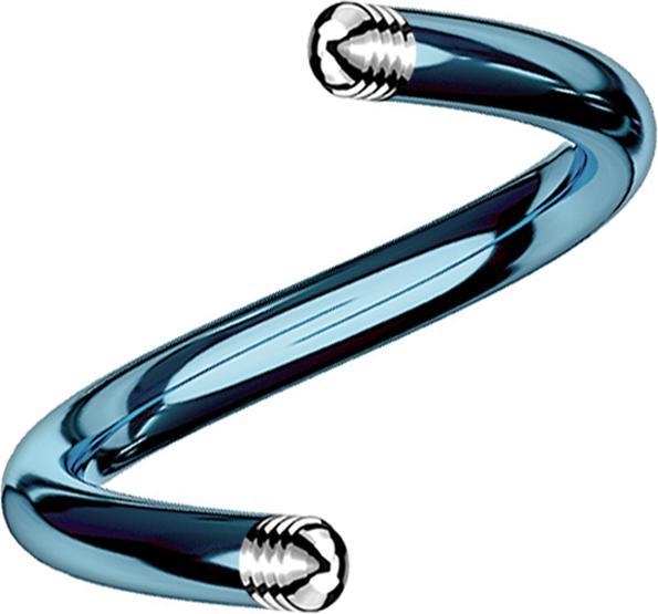 Produktbild Star Piercing Micro Spiralen-Stab hellblau (ohne Messing, Titan G23)
