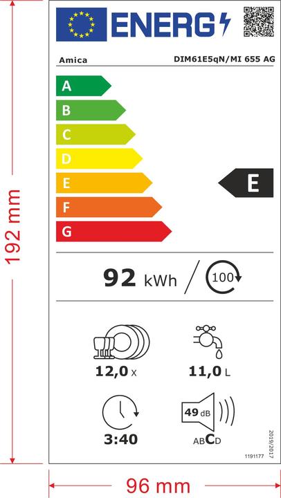 Label énergétique Amica DIM61E5QN