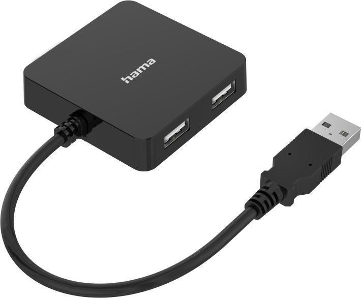 Actual product image Hama USB hub, 4 ports, USB 2.0, 480 Mbit/s (USB-A, 4 Ports)