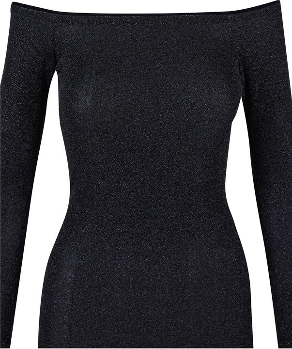 Actual product image Urban Classics Ladies Off Shoulder Longsleeve Glitter Dress - 126795 (XS)