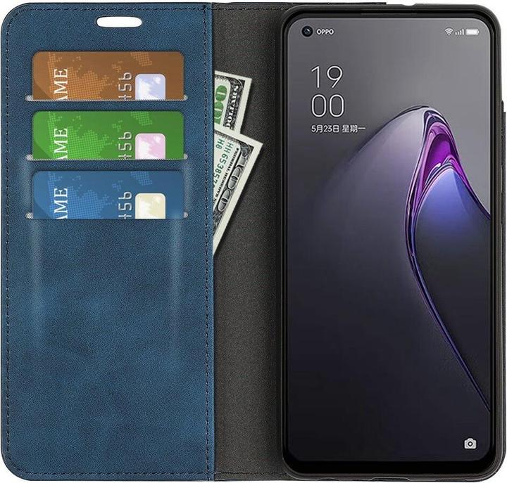 Image du produit Cover-Discount OPPO Reno8 - Stand Flip Case Housse bleu foncé (Oppo Reno 8)