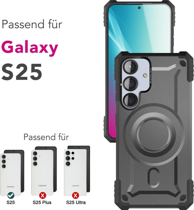 Image du produit Nalia Granite - Armor Panzer Hülle mit MagSafe Ring und Ständer - Military Hardcase (Samsung Galaxy S25)