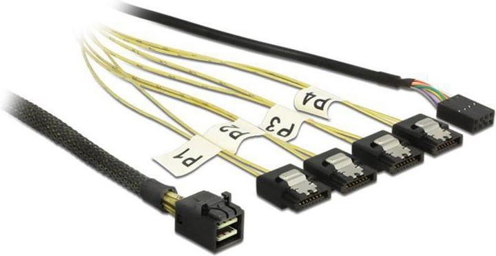 Delock Omgekeerde SAS kabel: 4xSATA - SFF-8643, 1m