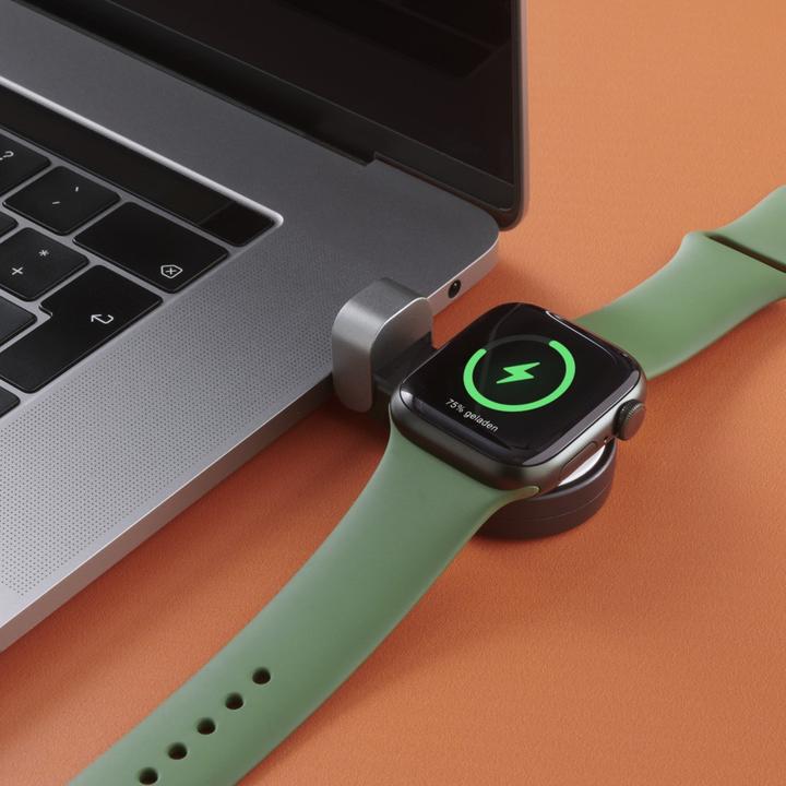 Actual product image Hama Apple Watch charger f. wireless charging, USB-C charging station magnetic, SW (5 W)