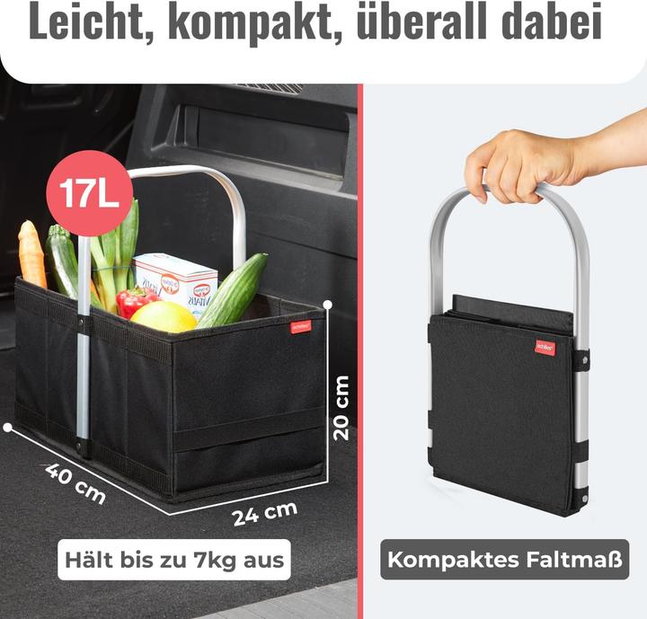 Actual product image Achilles Klappbarer Einkaufskorb-Box mit Alu-Griff