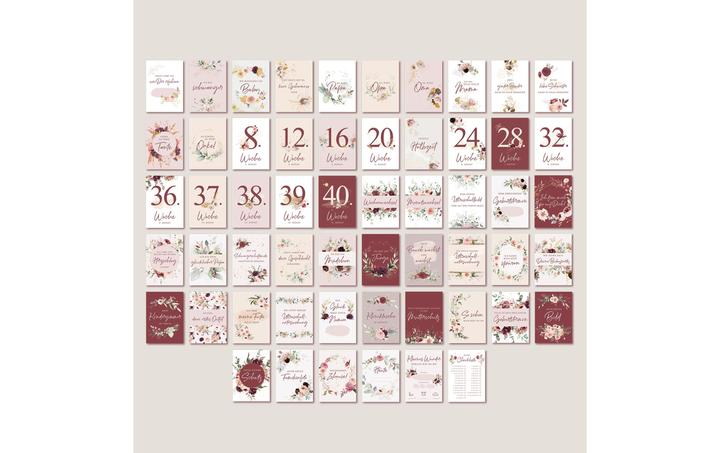 Image du produit Eulentaler Cartes d'étapes de la grossesse Fleurs