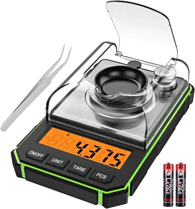 Swissdetector Balance digitale en milligrammes - 0.001 g/50 g pour poudre - or - bijoux - Verte
