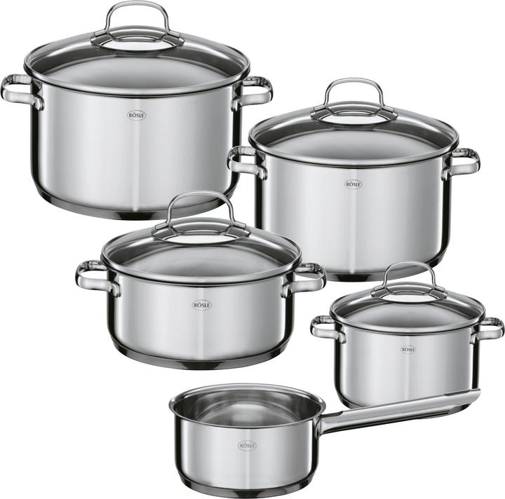 Rösle Elegance Topf Set 5teilig (16 cm, Pfannenset + Topfset, Edelstahl)