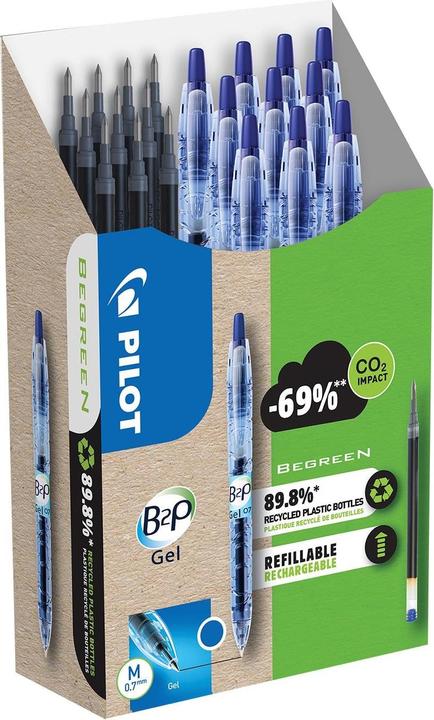 Produktbild Pilot Begreen B2P Gel Greenpack 10+10 Refills (Blau, 10 x)