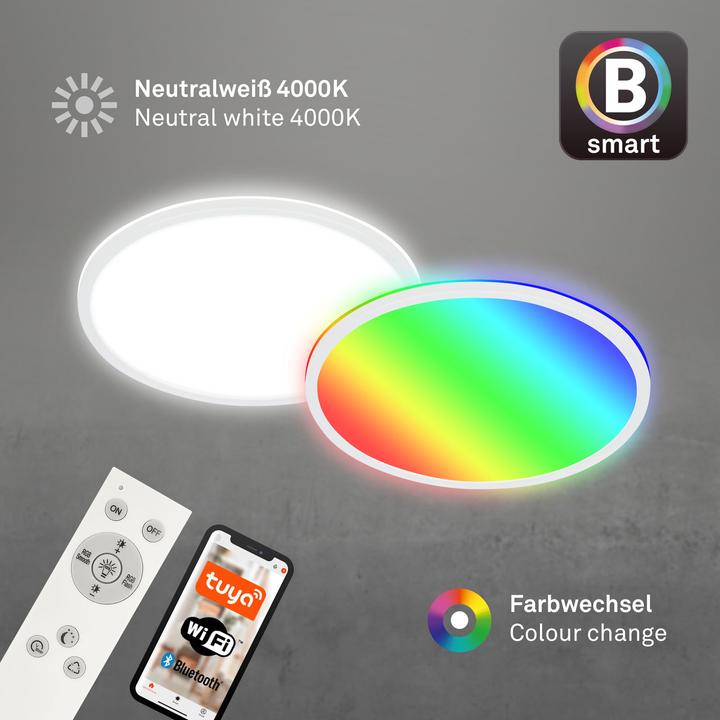Image du produit Briloner B smart WiFi + Bluetooth Panneau LED RGB/W, LED/22W (2700 lm)