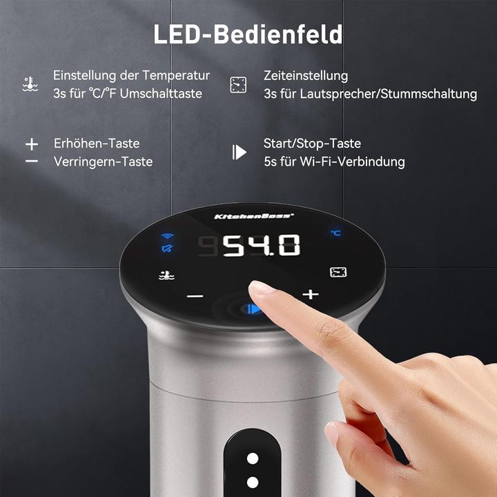 Actual product image KitchenBoss Sous Vide Stick Garer mit Wi-Fi und App-Steuerung