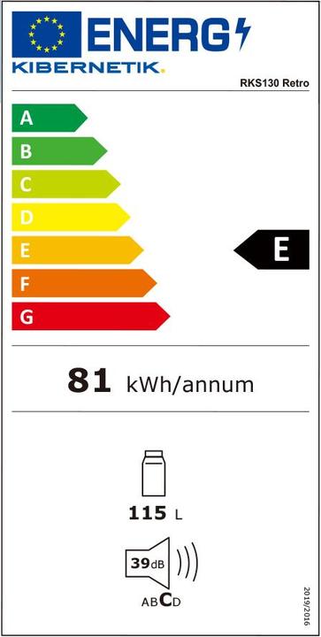 Energie-Label Kibernetik FSP Retro Getränkekühlschrank (115 l)