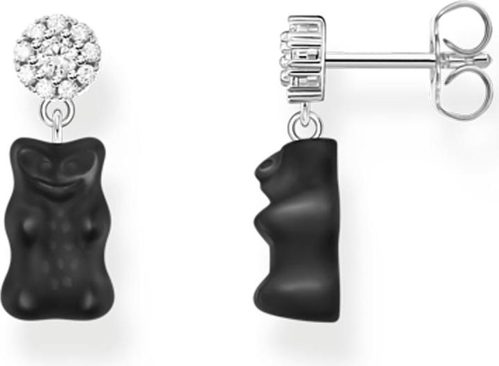 Thomas Sabo Ohrstecker mit schwarzen Goldbären Silber (Silber 925)