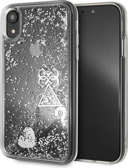 Actual product image Guess GUHCI61GLHFLSI iPhone Xr srebrny /silver hard case Glitter Hearts (Apple iPhone XR)