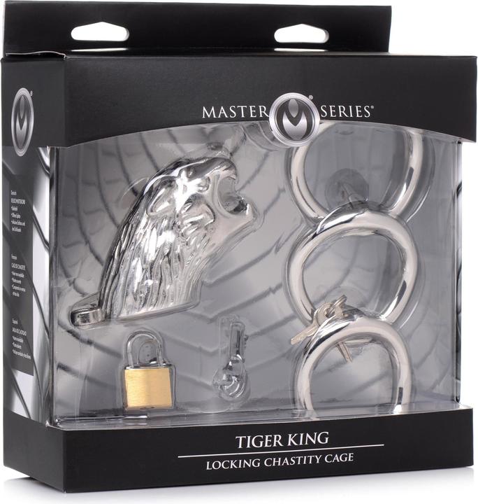 Actual product image Master Series Tiger King Cock Cage With Lock
