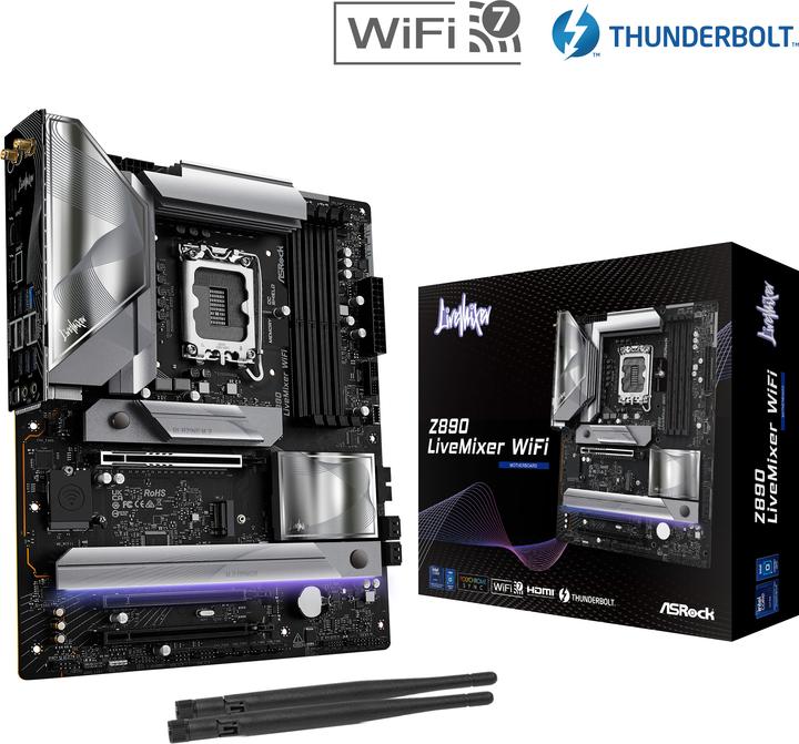 Produktbild AsRock Z890 LiveMixer WiFi Intel DDR5 S1851 (LGA 1851, Intel Z890, ATX)