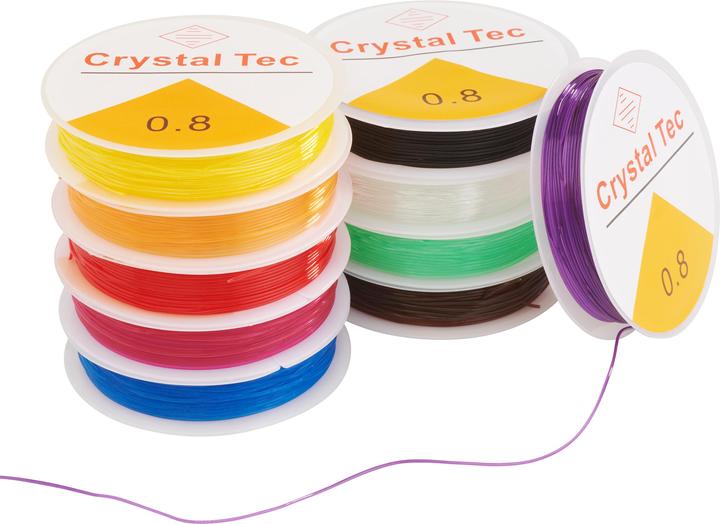 Produktbild VBS XXL Gummikordeln "Magic Stretch", Bunter Mix, 0,8 mm, 10 Rollen á 5 m
