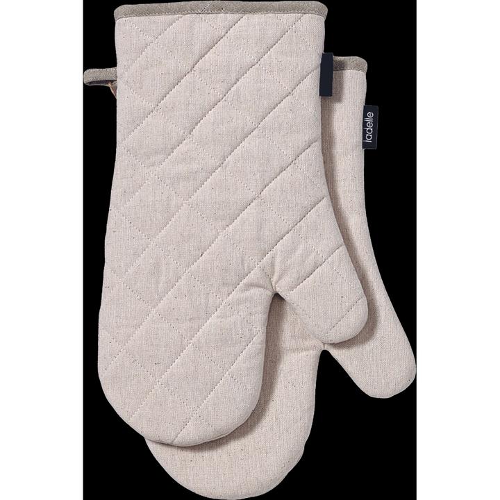 Actual product image Ladelle Set of 2 recycled oven gloves Eco Natural 18 x 33 cm (Recycled cotton & polyester)