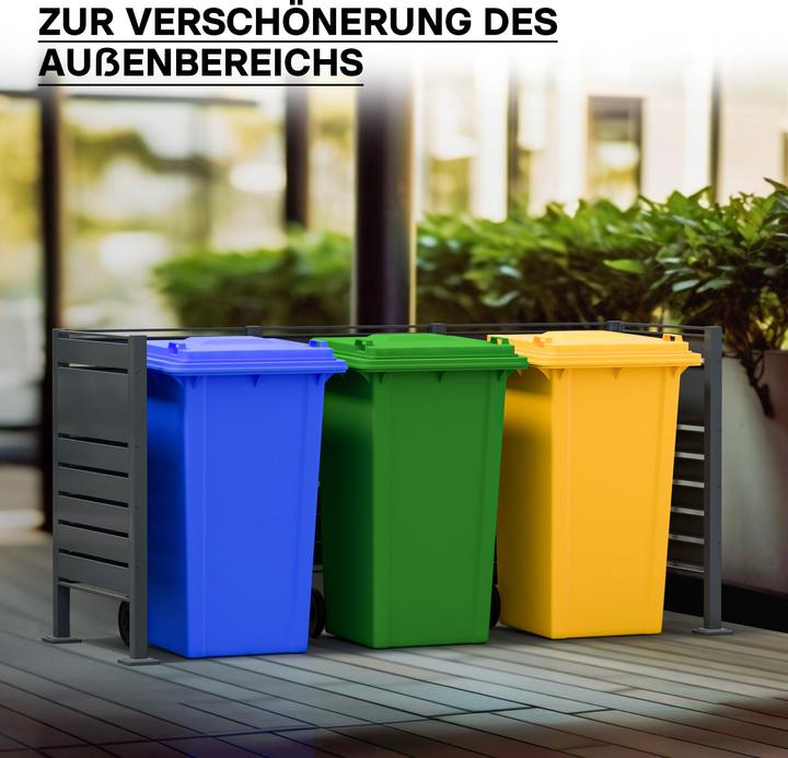 Produktbild Wiltec Mülltonnenzaun Erweiterungsmodul Anthrazit Sichtschutz Mülltonnenbox