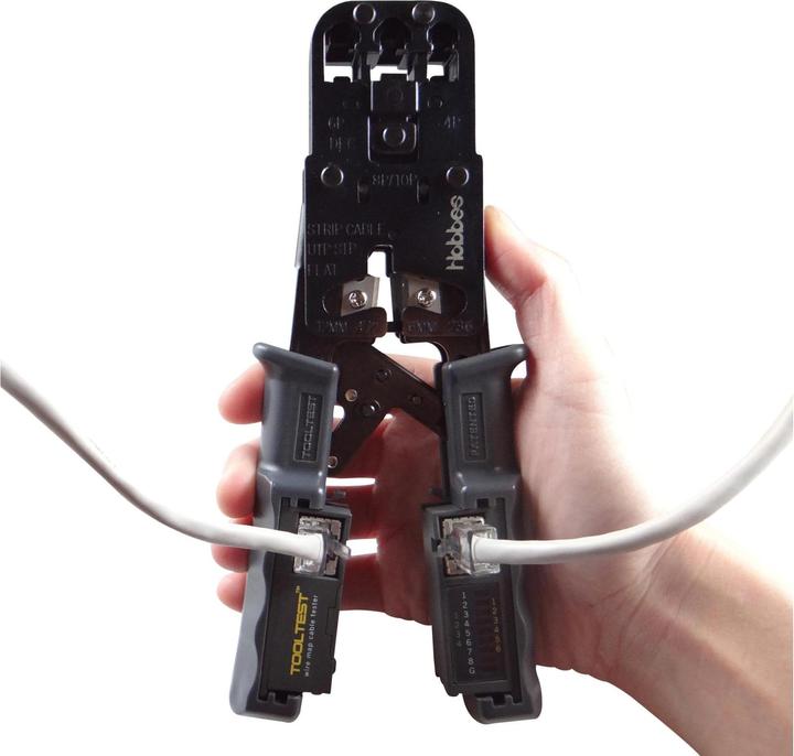 Produktbild Hobbes Crimp Zange mit offline Kabeltester