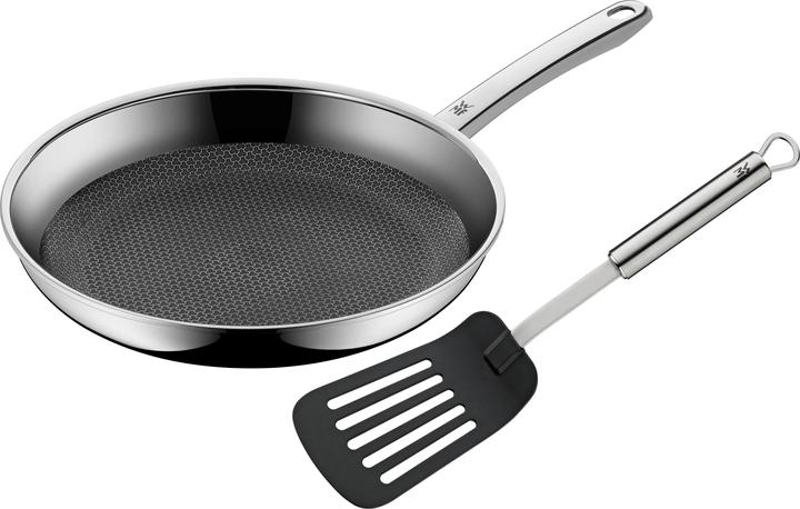 WMF Edelstahlpfanne Bratpfanne 28cm Wender Profi Resist Induktion beschichtet (28 cm, Bratpfanne, Edelstahl, Aluminium)