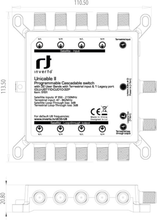 Produktbild inverto Unicable II Multischalter 32 Teilnehmer 1 Ausgang 1 Eingang (Multischalter)