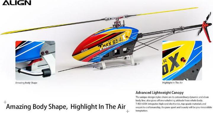 Image du produit Align T-Rex 650X Dominator Hélicoptère électrique sans pilote 12S Combo