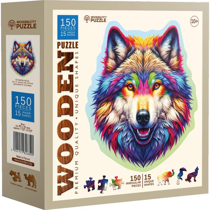 Immagine prodotto WoodenCity Puzzle in legno M Rainbow Wolf (150 pezzi)