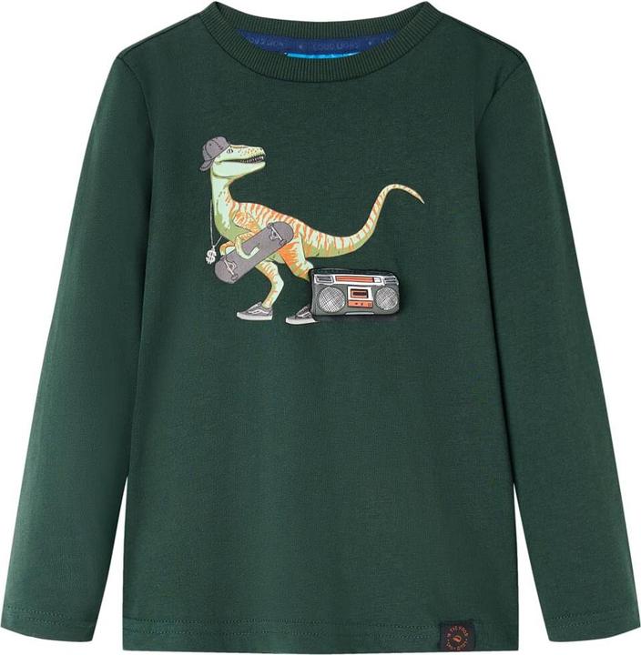 VidaXL Kinder-Langarmshirt Dunkelgrün 104,Material: 100 (104)