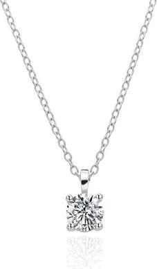 Agato - Silver Necklace with Clear Zircon AGT-N023W (Chain. Pendant)