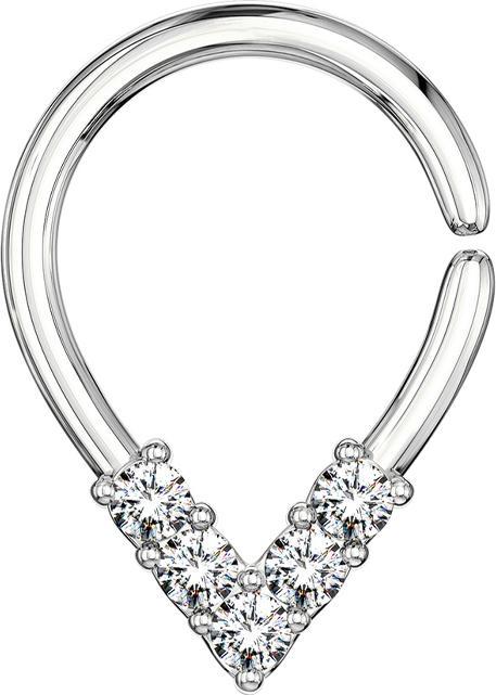Immagine prodotto Star Piercing Anello Micro Piercing a punta in argento con cristalli (Ottone)