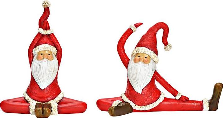 G. Wurm Yoga Father Christmas made of poly red 2-fold, (W/H/D) 15x18x9cm 21x15x7cm