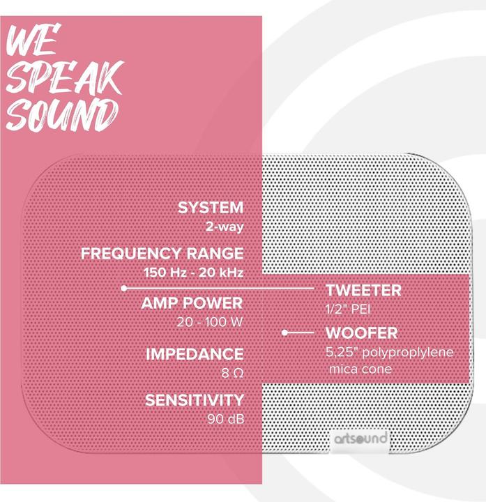 Actual product image Artsound UNI40 Wit (per pair) (1 pair)