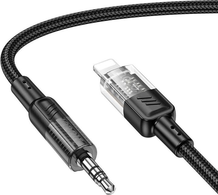 Actual product image Hoco UPA27 Digital Audio / AUX Umwandlungskabel auf Lightning, schwarz (1.20 m, Lightning)