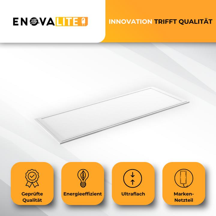 Image du produit Enovalite Pack de 6 panneaux LED, 120x30 cm (3600 lm)