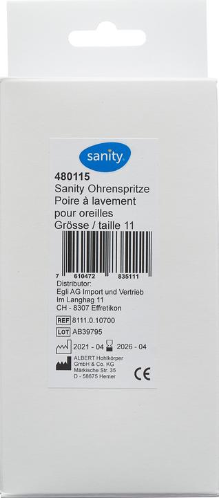 Actual product image Sanity Ear syringe Gr11