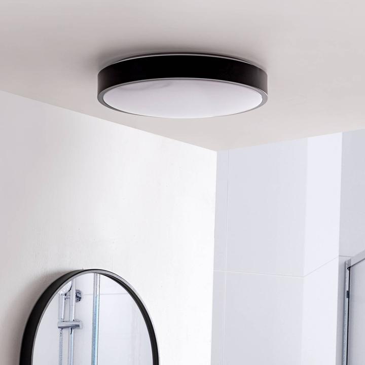 Produktbild Lindby Medon LED-Deckenlampe IP44 schwarz Ø38cm (2700 lm)