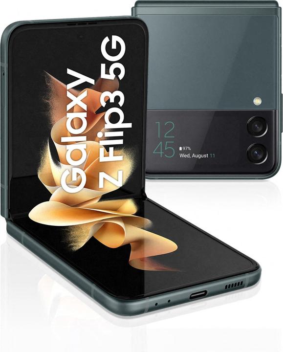 Image du produit Samsung Galaxy Z Flip3 5G UE (128 Go, Green, 6.70", SIM + eSIM, 12 Mpx, 5G)