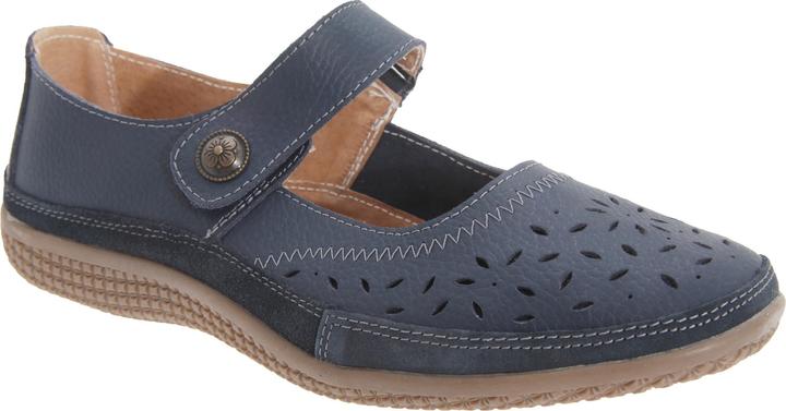 Boulevard Sommer MaryJaneSchuhe mit Lochmuster und Klettverschluss weite Passform (37)