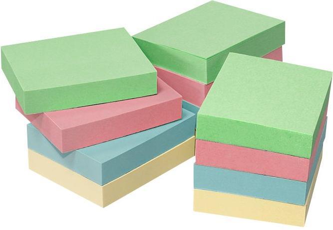 Actual product image Recycling Sticky Notes Standard 5653-88BOX assorted colours 12 pads (50 x 40 mm)