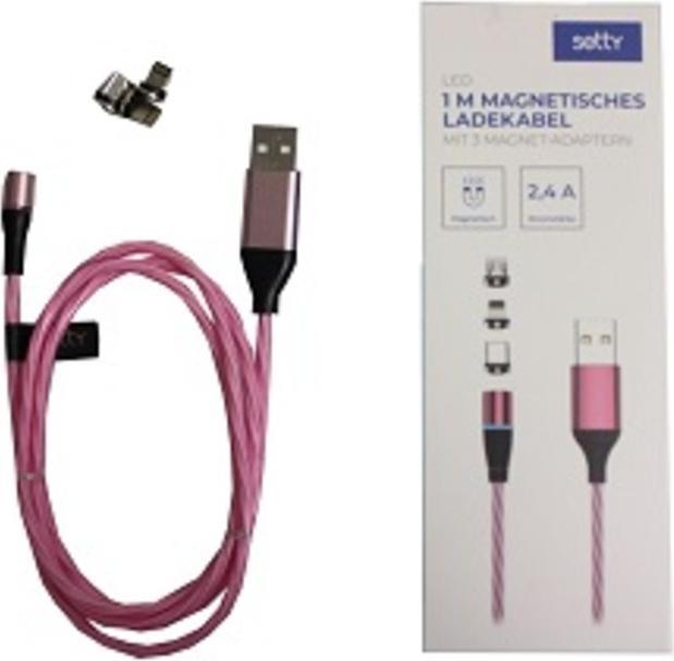 Produktbild Setty Magnetisches USB Kabel 1m 2A LED (1 m, USB 1.0)