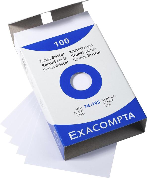 Image du produit Exacompta Fiches A7, vierges (A7, 205 g/m², 100 x)