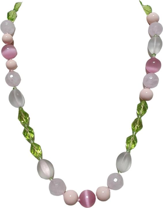 L'Officiel Collana a nodi con cristalli perle e vetro multicolore