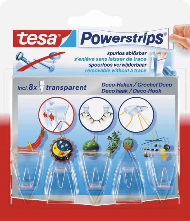 Actual product image tesa Powerstrips Transparent Decorative Hooks SMALL