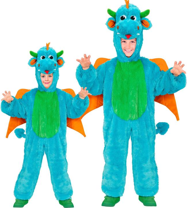 Actual product image Widmann DRACHEN SOFT PLÜSCHKOSTÜM (Overall mit Kapuze und Maske), 134 cm / 5-8 Years (134)