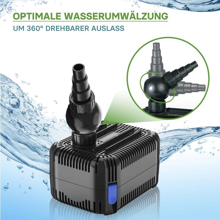 Produktbild SunSun CDF-3800 Teichpumpe 3600 l/h / 20W 24V DC Gartenteichpumpe Bachlaufpumpe
