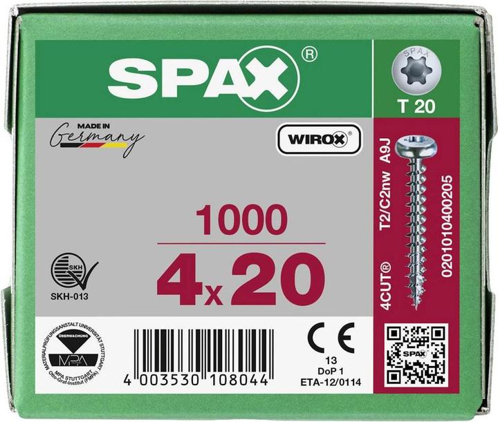 Produktbild Spax Spanplattenschrauben PH T20 4,0x20 mm (1000 Schrauben pro Stück)